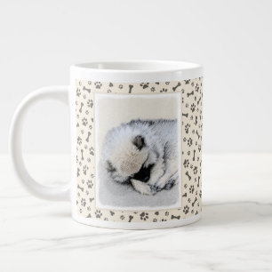 Grande Tasse Keeshond Sleeping Puppy Peinture Chien Art origina