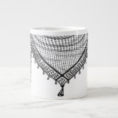 Grande Tasse Keffiyeh Écharpe palestinienne tissu traditionnel (Devant)