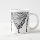 Grande Tasse Keffiyeh Écharpe palestinienne tissu traditionnel (Droite)