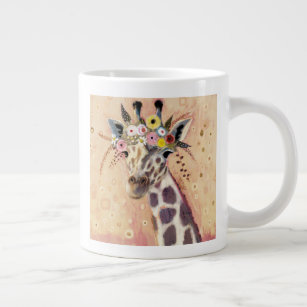 Grande Tasse Klimt Giraffe   Orné De Fleurs