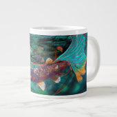 Grande Tasse Koi Fish NAGER EN PAIX #2 (Devant droit)