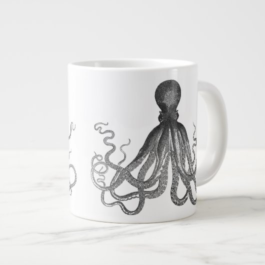 Grande Tasse Kraken - Octopus géant noir / Cthulu (Devant droit)