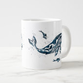 Grande Tasse La baleine d'eau dans la boue bleue (Devant droit)
