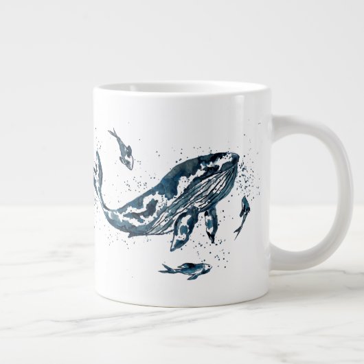 Grande Tasse La baleine d'eau dans la boue bleue (Droite)