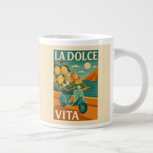 Grande Tasse La Dolce Vita - Retro Voyage de la côte italienne (Droite)