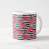 Grande Tasse La douce pastèque sur le Motif noir et blanc (Devant droit)
