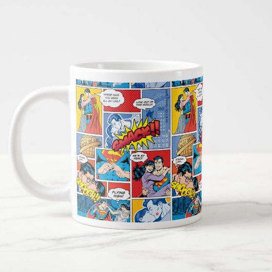 Grande Tasse La Saint-Valentin Superman | Collage de bandes des (Gauche)