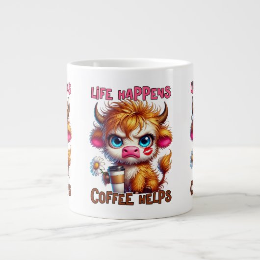 Grande Tasse La vie arrive, le café aide (Devant)