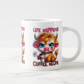 Grande Tasse La vie arrive, le café aide (Droite)