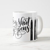 Grande Tasse La vie est courte, acheter des stylos - lettrage (Devant droit)