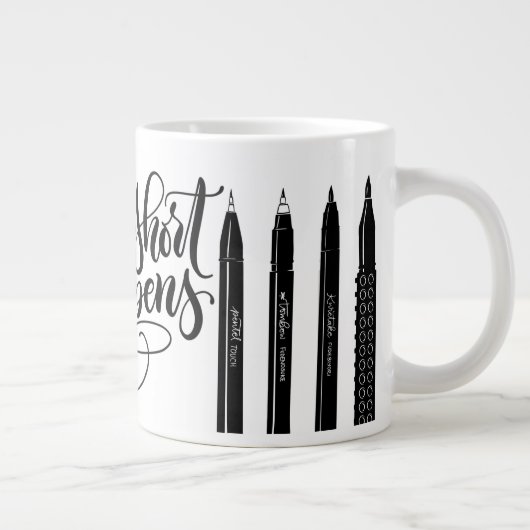 Grande Tasse La vie est courte, acheter des stylos - lettrage (Droite)