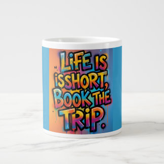 Grande Tasse La vie est courte Livre Le Voyage Cadeau graffiti