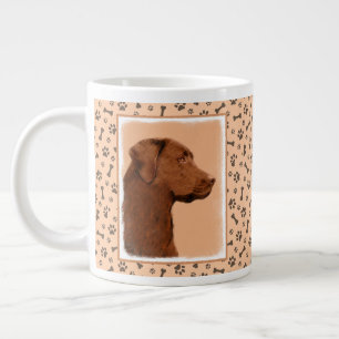 Grande Tasse Labrador Retriever (Chocolat) Peinture - Chien Art