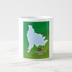Grande Tasse Lac Hubbard carte du lac du nord du Michigan Géant