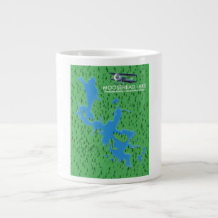 Grande Tasse Lac Moosehead, Piscataquis Carte du Comté Café géa