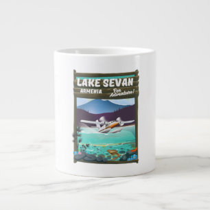Grande Tasse Lac Sevan Arménie affiche de voyage vintage