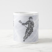 Grande Tasse Lacrosse Player Word Art, Lax (Devant)