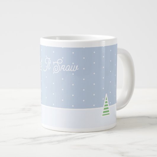 Grande Tasse Laisser neiger un arbre d'hiver minuscule Ice Blue (Devant droit)
