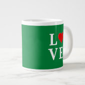 Grande Tasse L'AMOUR et le coeur verts (Devant droit)