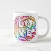 Grande Tasse L'AMOUR psychédélique super ENORME gribouille le ♥ (Droite)