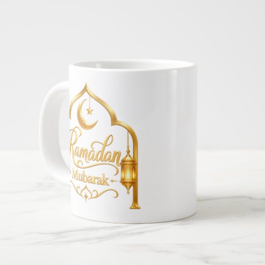 Grande Tasse Lanterne à Arche Dorée Ramadan Moubarak (Devant gauche)