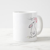 Grande Tasse Lapin blanc et fleur de Sakura (Devant droit)