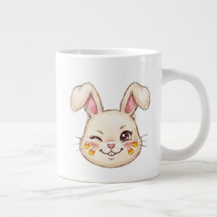 Grande Tasse Lapin mignon clignant d'œil friandise maïs visage