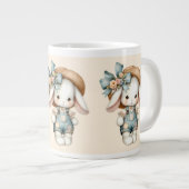 Grande Tasse Lapin mignon dans les couloirs avec Casquette pail (Devant droit)