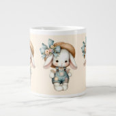 Grande Tasse Lapin mignon dans les couloirs avec Casquette pail (Devant)