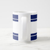 Grande Tasse Large Blancs De Course Nautique Sur Bleu Marine (Dos)