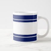 Grande Tasse Large Blancs De Course Nautique Sur Bleu Marine (Droite)