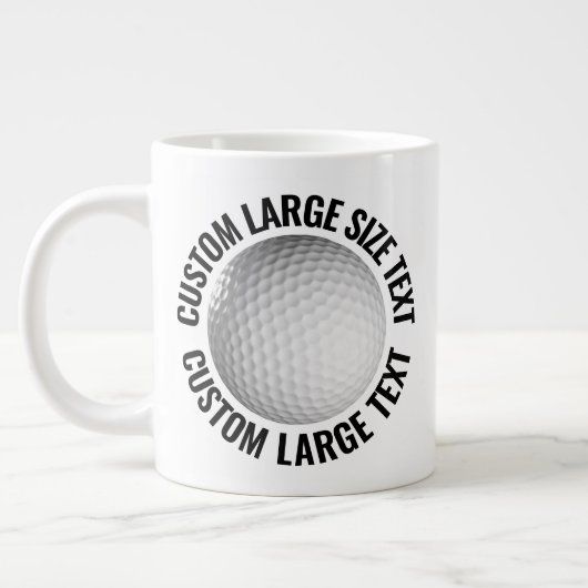 Grande Tasse Large Size Personalized Text Golf Ball Custom (Gauche)