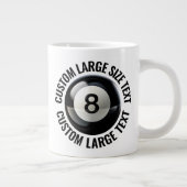 Grande Tasse Large Size Personalized Text Pool 8 Ball Custom (Droite)
