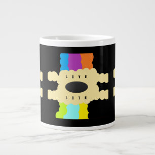 Grande Tasse L'art motif de Jigsaw mélange des couleurs sur le