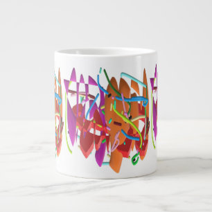 Grande Tasse L'art régulier aplatit les formes modernes entrela