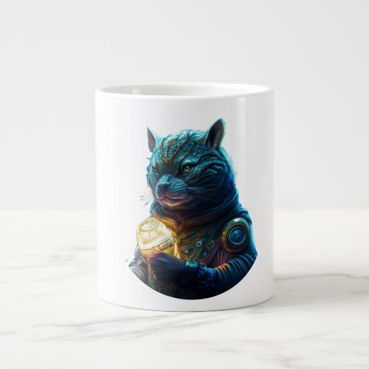 Grande Tasse L'astronaute de chats Blue Space tient le module l (Devant)