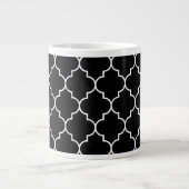 Grande Tasse Latticwork Noir Et Blanc, Trellis, Votre Nom (Devant)