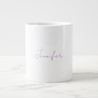 Grande Tasse Lavande Calligraphie Élégante Plaque Nom simple
