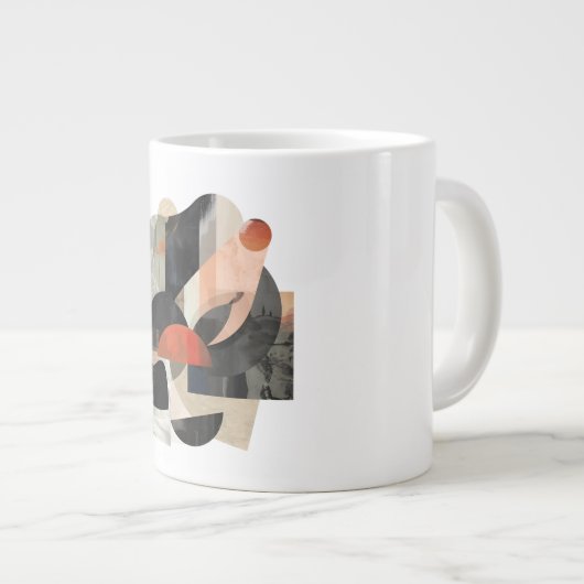 Grande Tasse Layered Abstract Shape Collage Print (Devant droit)