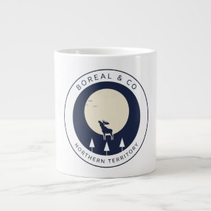 Grande Tasse Le badge de la montagne des rennes du Nord sauvag