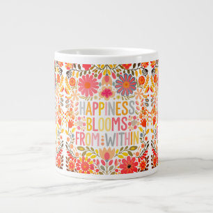 Grande Tasse Le bonheur fleurit de l'intérieur