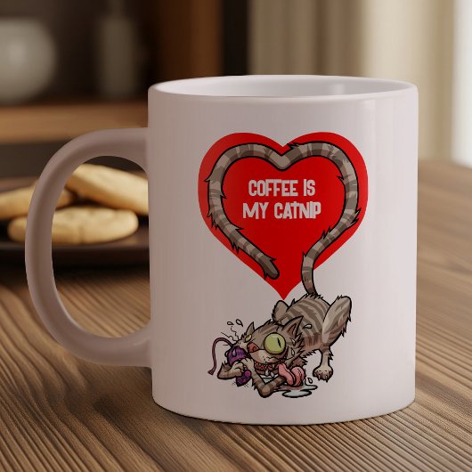 Grande Tasse Le café est ma catnip drôle de dessin animé de cha