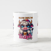 Grande Tasse Le café m'aide à tolérer les idiots  (Devant)