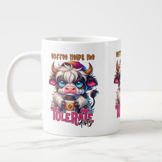 Grande Tasse Le café m'aide à tolérer les idiots  (Gauche)