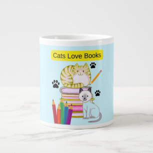 Grande Tasse Le chat aime les livres