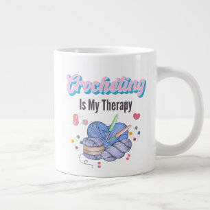Grande Tasse Le crochet est ma thérapie Yarn Art