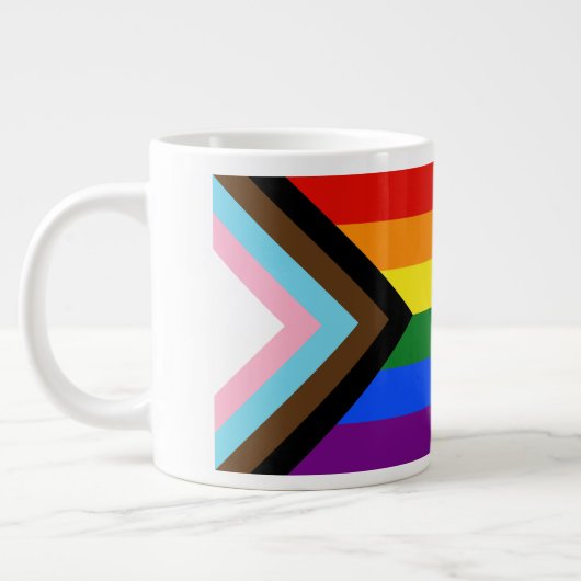 Grande Tasse Le drapeau de fierté Progress de SlipperyJoe six h (Gauche)