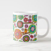 Grande Tasse le griffonnage fleurit le motif d'arrière - plan (Droite)