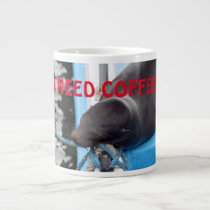 Grande Tasse Le Lion De Mer Dormir A Besoin De Café !
