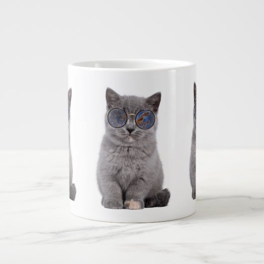 Grande Tasse Le regard galactique Le Kitty Stellar dans les lun (Devant)
